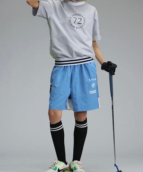 【ANTIQUAGOLF×STCH】UNISEX(ユニセックス)logo halfpants-blue