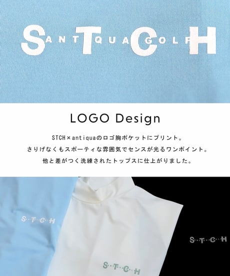 【 ANTIQUAGOLF×STCH 】Asymmetry Logo Tops-black