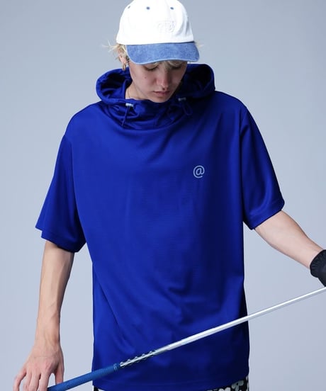 【ANTIQUAGOLF×STCH】UNISEX（ユニセックス）short sleeve hooded-blue