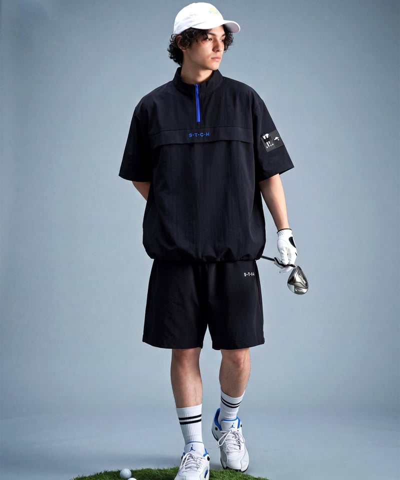 ANTIQUA GOLF×STCH】Half-Zip pullover-black | 【公