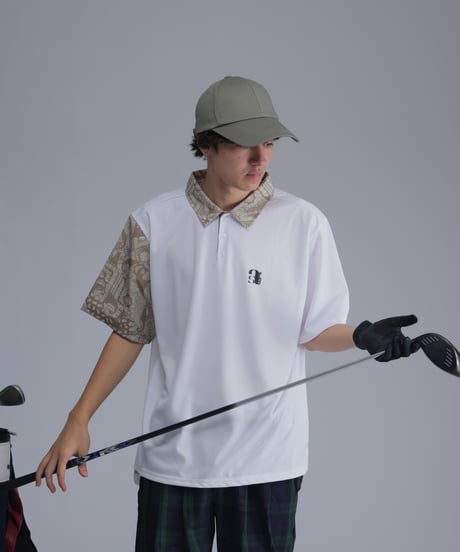 【 ANTIQUAGOLF×STCH 】paisley pattern polo-beige