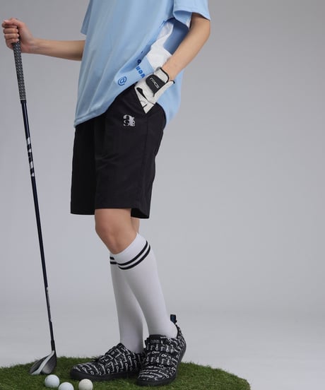 【ANTIQUAGOLF×STCH】UNISEX(ユニセックス)tech nylon shorts-black
