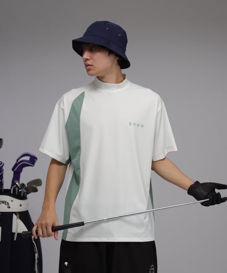 【 ANTIQUAGOLF×STCH 】Asymmetry Logo Tops-white