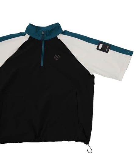 【 ANTIQUAGOLF×STCH 】halfzip contrast pullover-black×offwhite