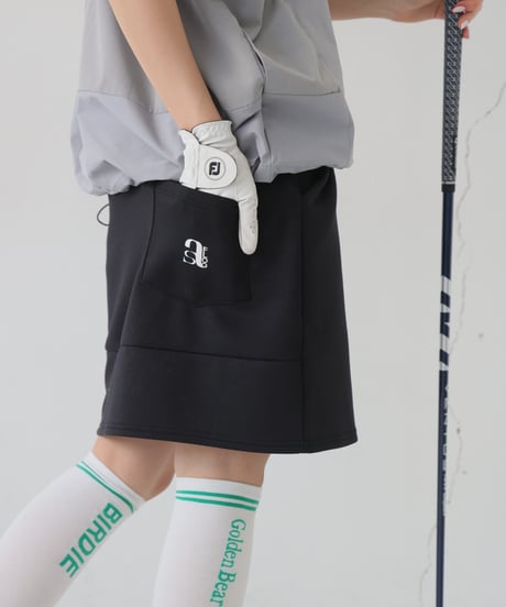 【ANTIQUAGOLF×STCH】logo color scheme skirt-black