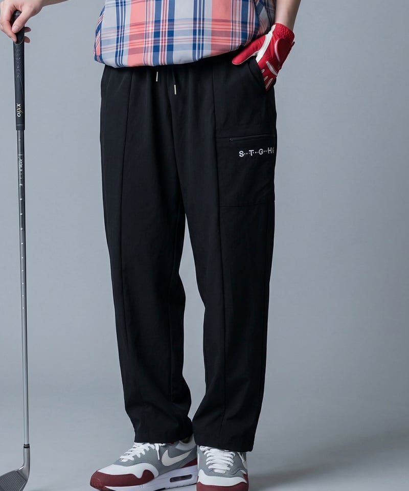 ANTIQUA GOLF×STCH】Zip Design Logo Pants-black