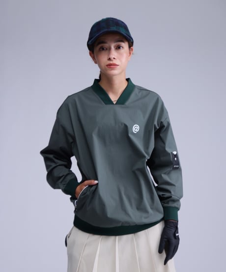 【ANTIQUAGOLF×STCH】v-neck logo tops-green
