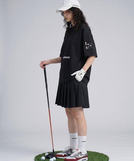 【ANTIQUA GOLF×STCH】 SeersuckerTops- black