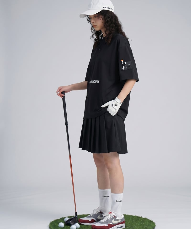 ANTIQUA GOLF×STCH】 SeersuckerTops- black | 【公式