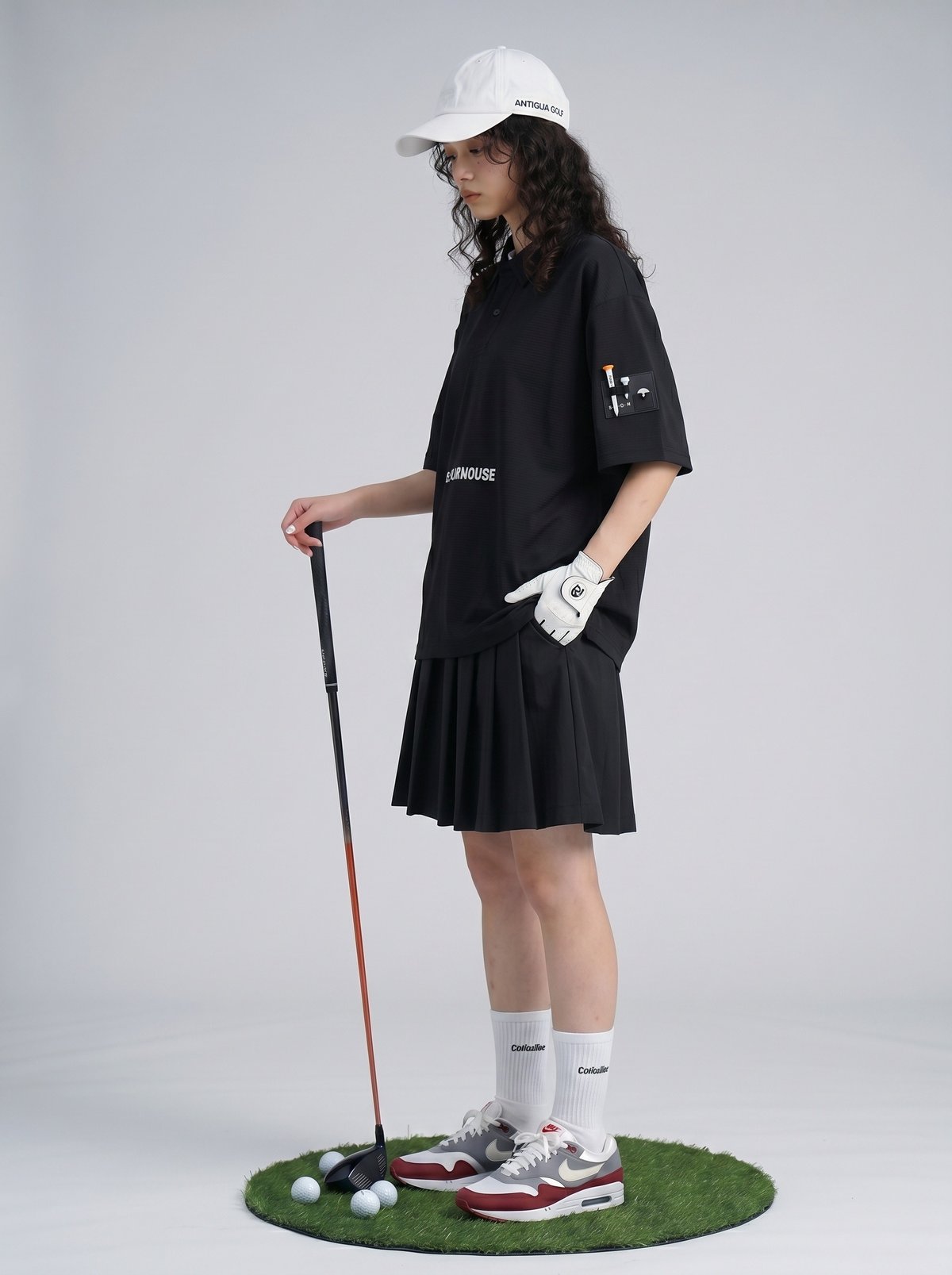 ANTIQUA GOLF×STCH】 SeersuckerTops- black | 【公式