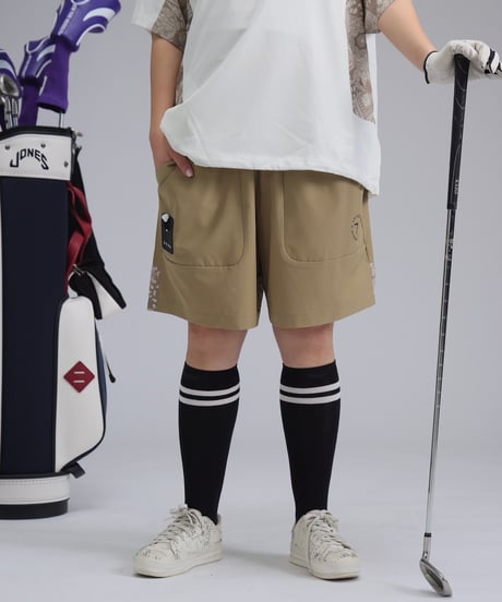 【ANTIQUAGOLF×STCH】UNISEX(ユニセックス)paisley switching halfpants-baige