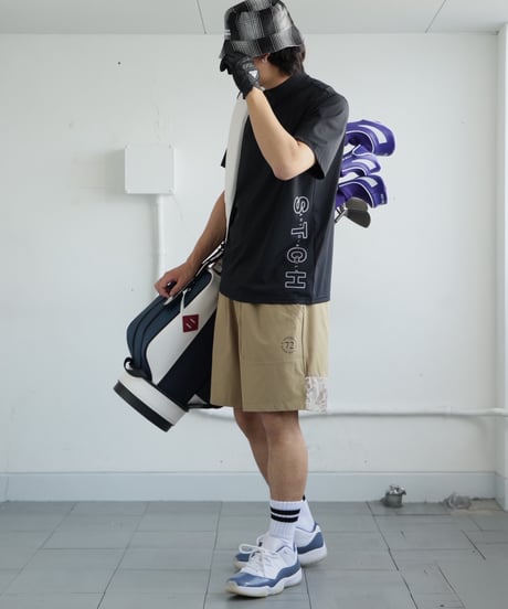 【ANTIQUAGOLF×STCH】UNISEX(ユニセックス)side logo mockneck tops-black
