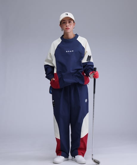 【ANTIQUAGOLF×STCH】Color block pants-navy
