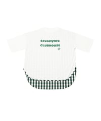【ANTIQUAGOLF×STCH】UNISEX(ユニセックス)check pattern switching tops-white
