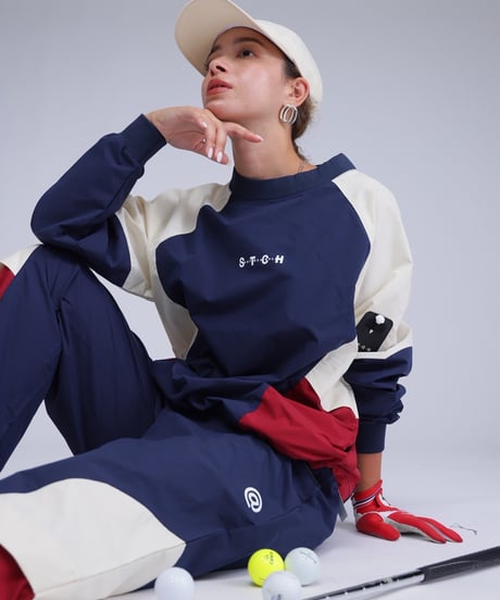【ANTIQUAGOLF×STCH】Color block pants-navy