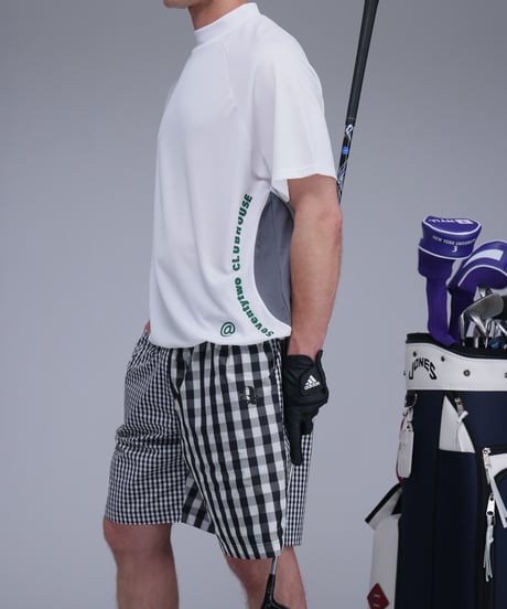 【ANTIQUAGOLF×STCH】UNISEX(ユニセックス)check half pants-black