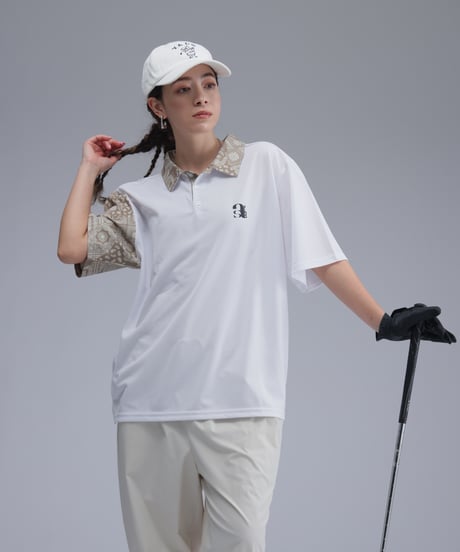 【 ANTIQUAGOLF×STCH 】paisley pattern polo-beige
