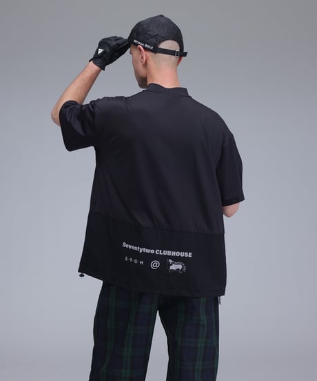 【ANTIQUAGOLF×STCH】UNISEX(ユニセックス)back design tops-black