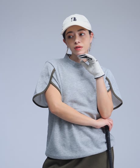 【 ANTIQUAGOLF×STCH 】petal sleeve tops-gray