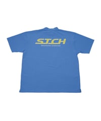 STCH ORIGINAL【mock neck transport logo S/S TEE-ブルー】