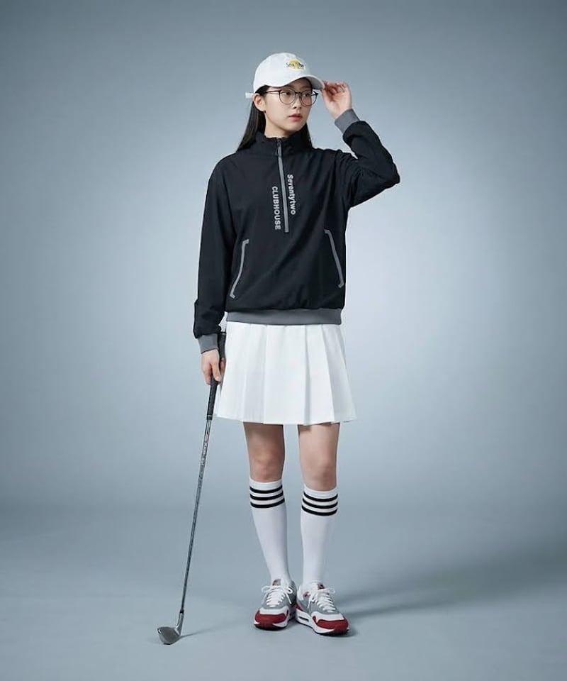 ANTIQUA GOLF × STCH】Logo Half-Zip-black | 【公式】