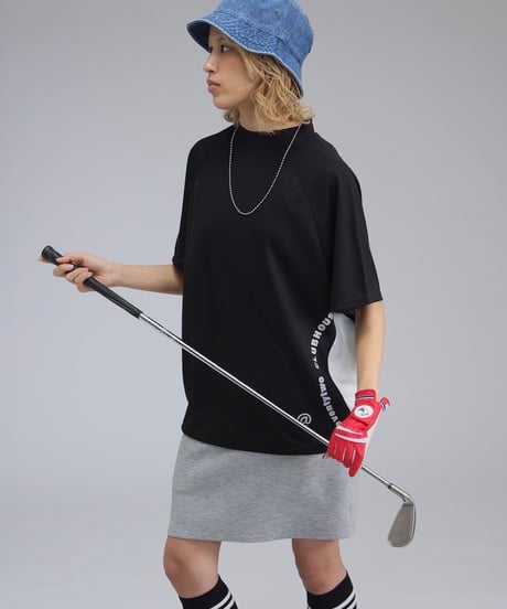 【ANTIQUAGOLF×STCH】UNISEX(ユニセックス)mesh switching tops-black