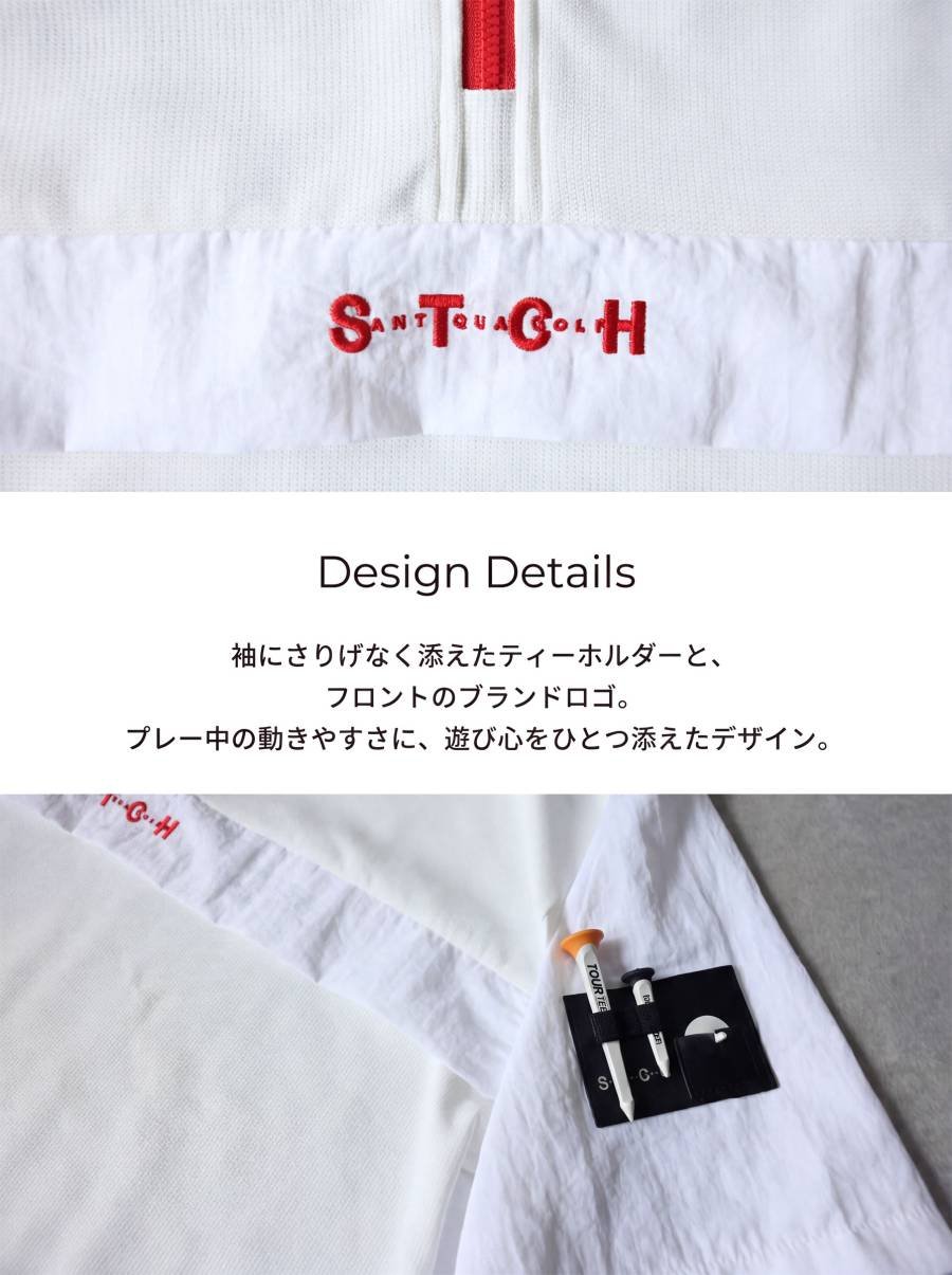 ANTIQUA GOLF×STCH】Half-Zip pullover-White | 【公