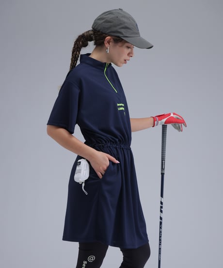 【 ANTIQUAGOLF×STCH 】mesh drost onepiece-navy