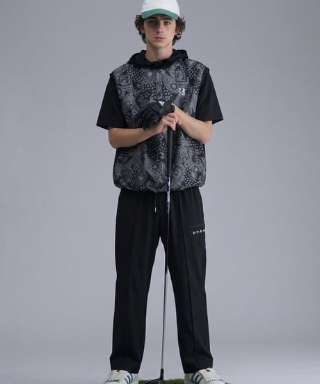 【ANTIQUA GOLF×STCH】Zip Design Logo Pants-black