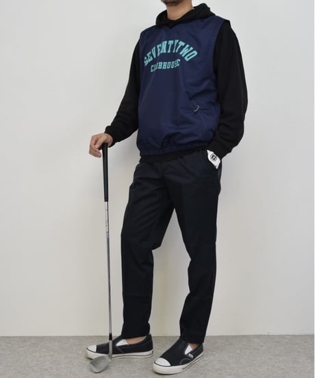 STCH 【college logo nylon vest-navy】