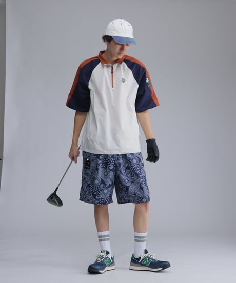 【 ANTIQUAGOLF×STCH 】paisley half pants-navy