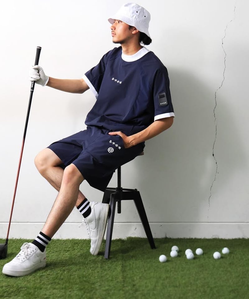 ANTIQUAGOLF×STCH】UNISEX（ユニセックス）ribbed coler to