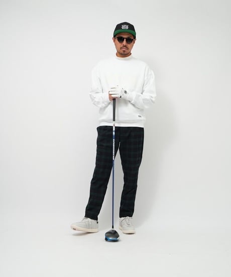 STCH【College Logo crew neck-white】