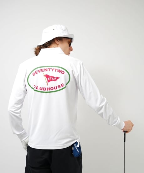 STCH ORIGINAL【Flag logo polo L/S-white】