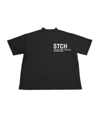 【 ANTIQUAGOLF×STCH 】printed short sleeve tops-black
