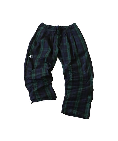 【ANTIQUAGOLF×STCH】UNISEX（ユニセックス）check logo pants-blackwatch