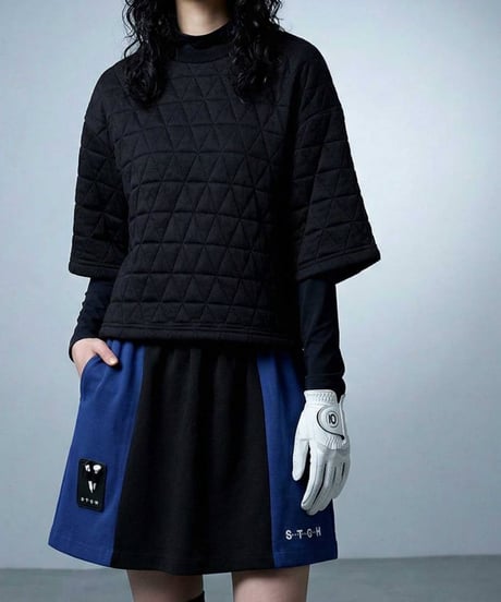【ANTIQUA GOLF×STCH】LADIES（レディース）Colorblock Half Skirt-black