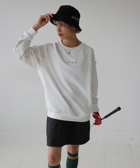 【ANTIQUAGOLF×STCH】UNISEX（ユニセックス）dot design tops-white