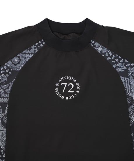 【ANTIQUAGOLF×STCH】UNISEX(ユニセックス)paisley×logo tops-black
