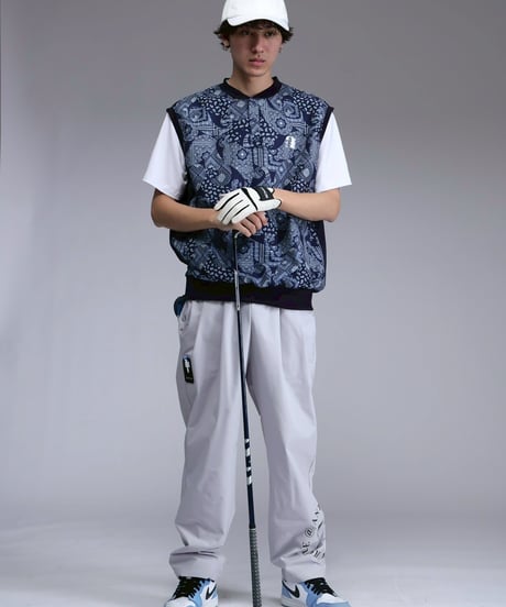 【 ANTIQUAGOLF×STCH 】color combination pants-lightgray
