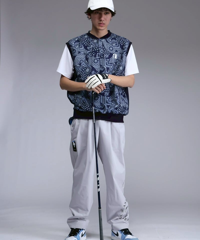 ANTIQUAGOLF×STCH 】color combination pants-lig