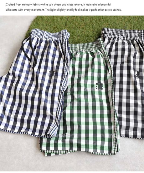 【ANTIQUAGOLF×STCH】UNISEX(ユニセックス)check half pants-black