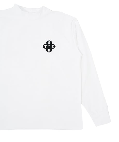 STCH ORIGINAL【 Clover logo mock neck-white 】