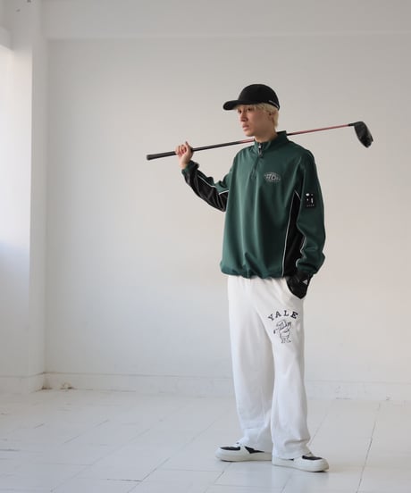 【ANTIQUAGOLF×STCH】 Half Zip LOGO Tops-green