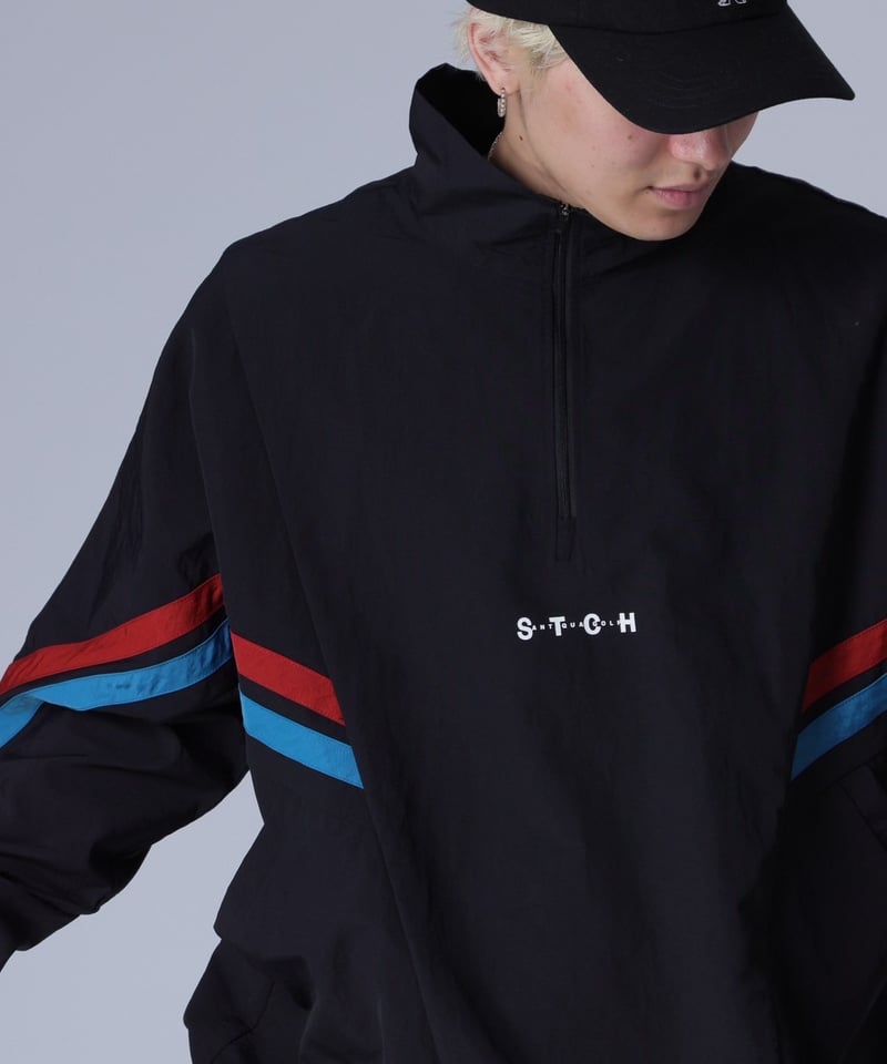 ANTIQUAGOLF×STCH】 Line design Pullover-black |