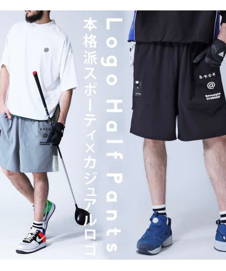 【ANTIQUAGOLF×STCH】UNISEX(ユニセックス)logo halfpants-black