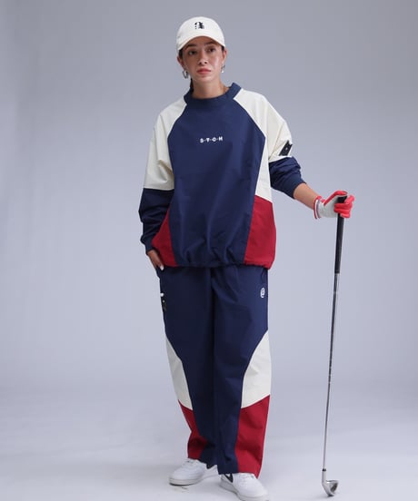 【ANTIQUAGOLF×STCH】Color block pants-navy