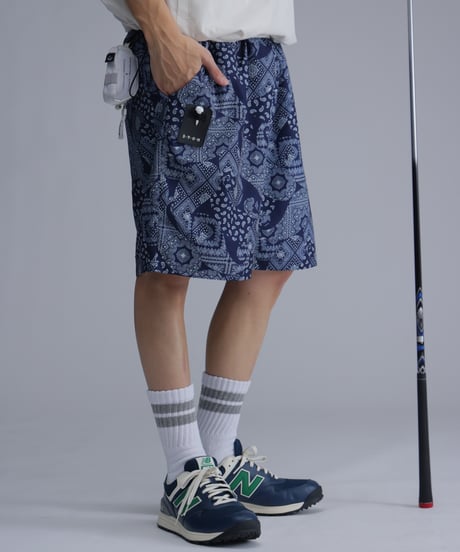 【 ANTIQUAGOLF×STCH 】paisley half pants-navy