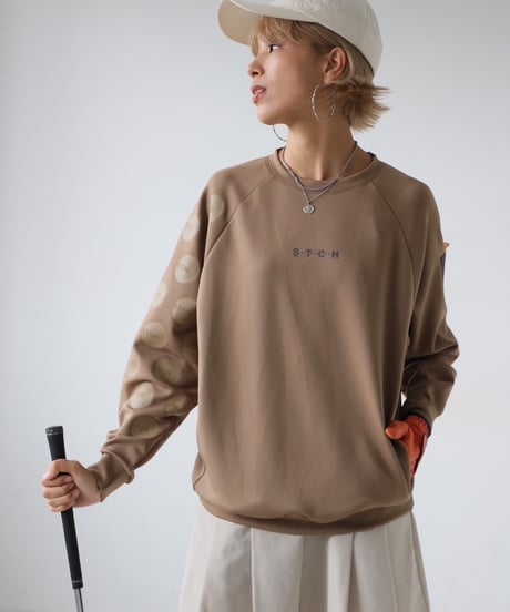 【ANTIQUAGOLF×STCH】UNISEX（ユニセックス）dot design tops-camel