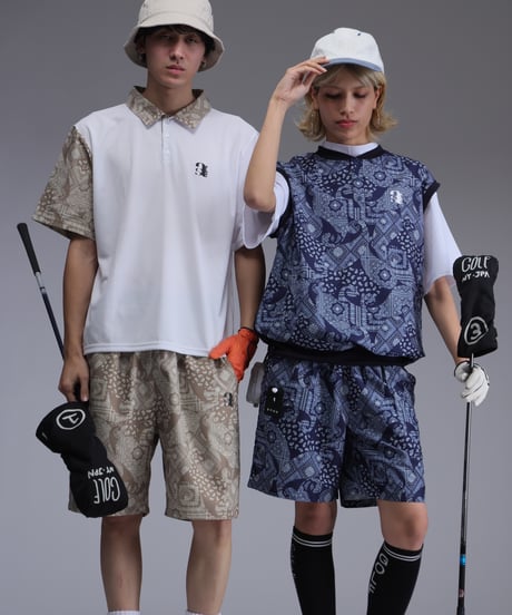 【 ANTIQUAGOLF×STCH 】paisley half pants-beige
